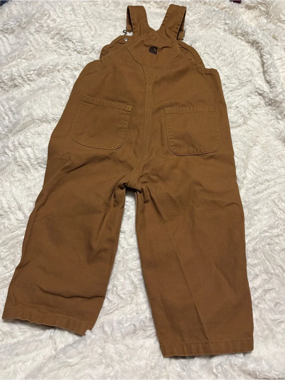 Carhartt Kids Tan/Brown Duck Bib Overalls